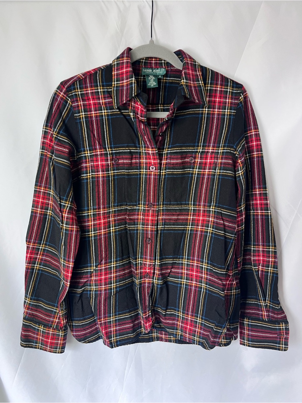 Women’s Vintage RALPH LAUREN 100% Wool* Button Down Plaid Shirt
